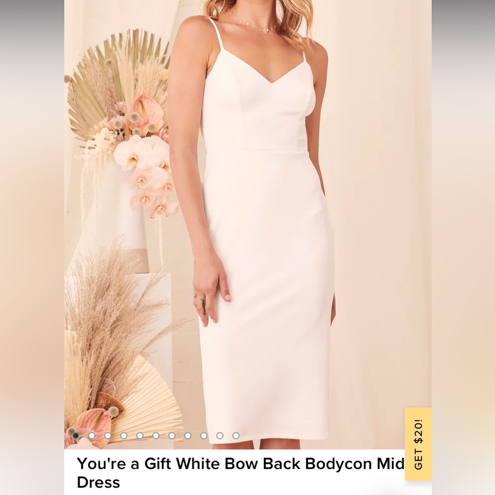 White lulus midi dress, size small.
